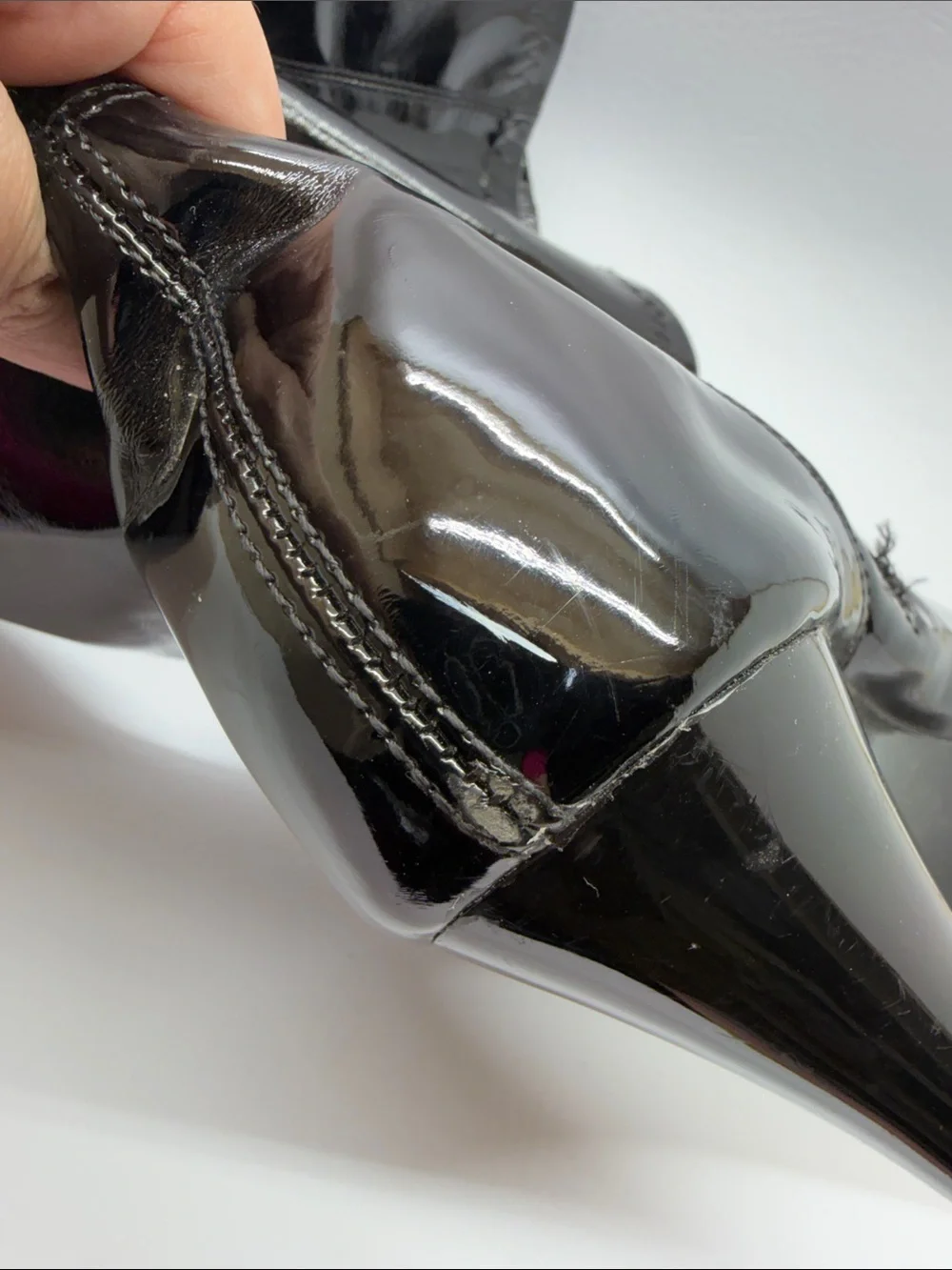 Glossy Black Patent Over-the-Knee Platform Boots